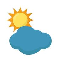 sun with cloudy sky illustration vector