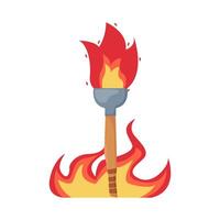antorcha fuego con fuego ilustración vector