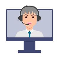 call center in computer illustration vector