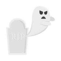 ghost with tombstone illustration vector