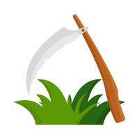 sickle with grass illustration vector