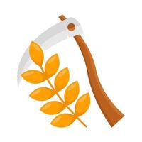 sickle with wheat illustration vector