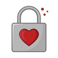 love in padlock illustration vector