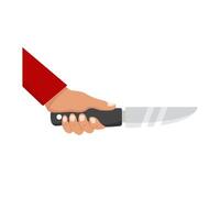 cuchillo en mano ilustración vector