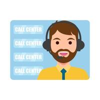 call center with background illustration vector