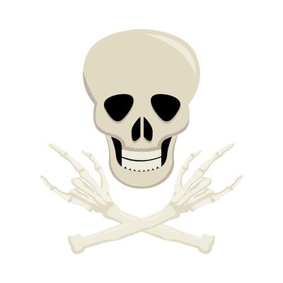 skull with bone illustration