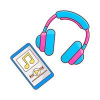 headphone with mp3 music illustration vector
