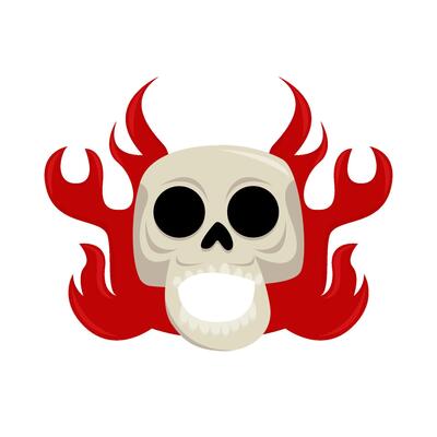 skull with fire illustration