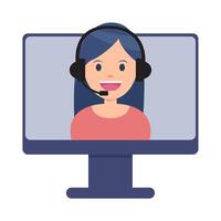 call center in computer illustration vector