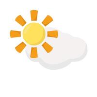 sun summer with cloud illustration vector