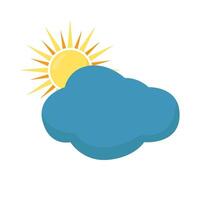 sun with cloudy sky illustration vector