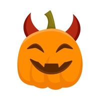 pumpkin halloween devil illustration vector