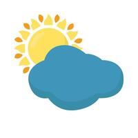 sun with cloudy sky illustration vector