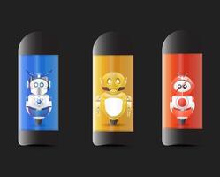 illustartion of robot toy, robot inside tube box vector