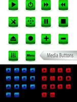 multi media player button vector