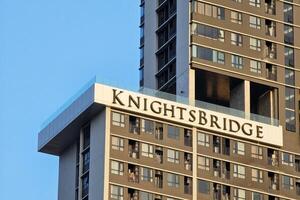 BANGKOK, THAILAND  DECEMBER 15, 2023 KnightsBridge sign. KnightsBridge On Nut is a famous condo in Bangkok, Thailand, Opened in 2020. photo