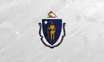 bandera de Massachusetts Estados Unidos estado en un texturizado antecedentes. concepto collage. foto