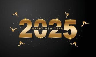 2025 Happy New Year Background Design. Greeting Card, Banner, Poster. Vector Illustration.