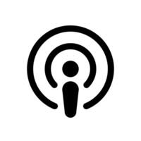 podcast icono vector en de moda estilo. podcasting firmar símbolo