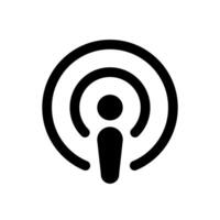 Podcast icon vector in trendy style. Podcasting sign symbol