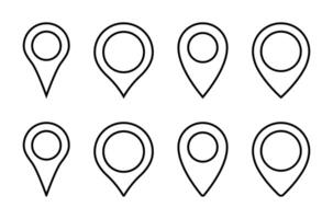 Navigation pin, location marker icon vector in line style