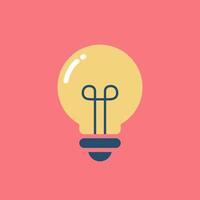 Light bulb icon vector in flat design. Lightbulb, idea sign symbol