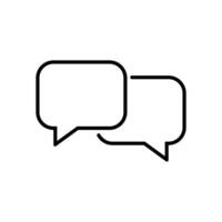 Chat bubble icon vector in line style. Message talk sign symbol