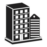 edificio diseño aislado vector negro icono ilustración eps