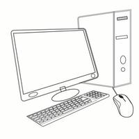 Desktop computer vector icon illustration eps