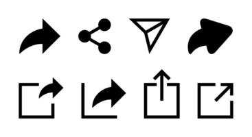 Set of share button icon in trendy style. Several forms of share buttons on social media vector