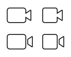 Video call camera icon vector in line style