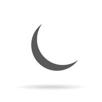 Crescent moon icon vector isolated on white background. Night time sign symbol