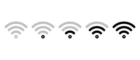 Wifi icon vector in line style. Wireless networking sign symbol. Editable stroke