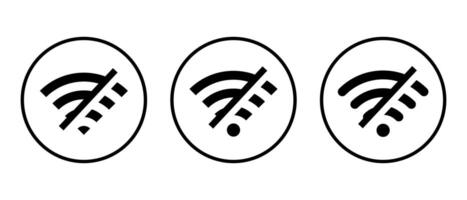 desconectar Wifi icono vector en circulo línea. perdido inalámbrico conexión firmar símbolo