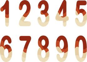 set of numbers in summer theme colors. vector