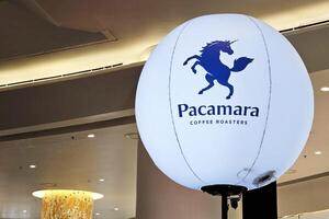 BANGKOK, THAILAND SEPTEMBER 03, 2023 Pacamara Sign on white balloon. Pacamara is a famous coffee roasters in Thailand. photo