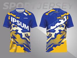 abstract blue and yellow background and pattern for sport jersey design vector