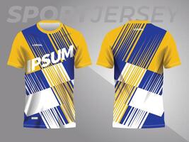 abstract blue and yellow background and pattern for sport jersey design vector