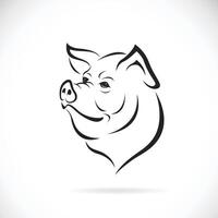 Vector of pig head design on white background. Easy editable layered vector illustration. Farm animals.