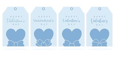 Set of Valentines day gift tag. vector