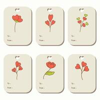 Set of Valentines day gift tag. vector