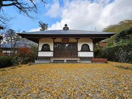 YUFUIN, JAPAN NOVEMBER 12, 2023 Bussanji Temple. It is a landmark of Yufuin. photo