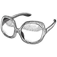 Sunglass illustration in drawing pen. vector