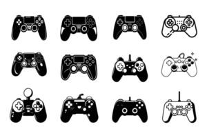 vector juego palanca de mando juego consola gamepad para el consola en vector completamente editable negro color