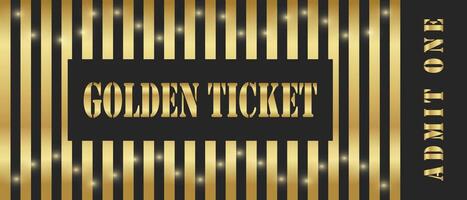 Golden ticket with balls with a tear-off field for control for one person vector