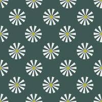 Seamless pattern of geometric daisies vector