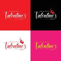 Valentine's Day background with heart pattern and typography of happy valentines Day text vector