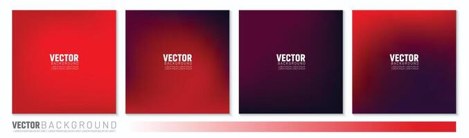 Set of Red Textured Gradient Background For Happy San Valentine's Day. social media post vector