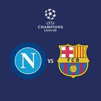 fútbol americano fútbol Barcelona vs Nápoles logo. liga de campeones vector