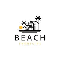 Villa Logo. Resort Beach Logo Design Template Vector Illustration